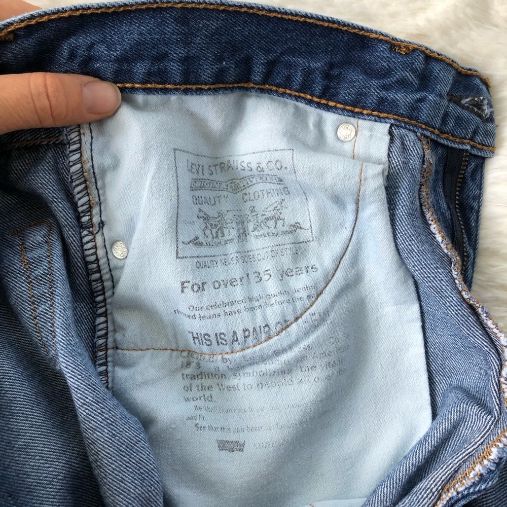 LEVIS • 505 Straight Fit Jeans W33 L30 Dark Stonewash - Picture 10 of 15